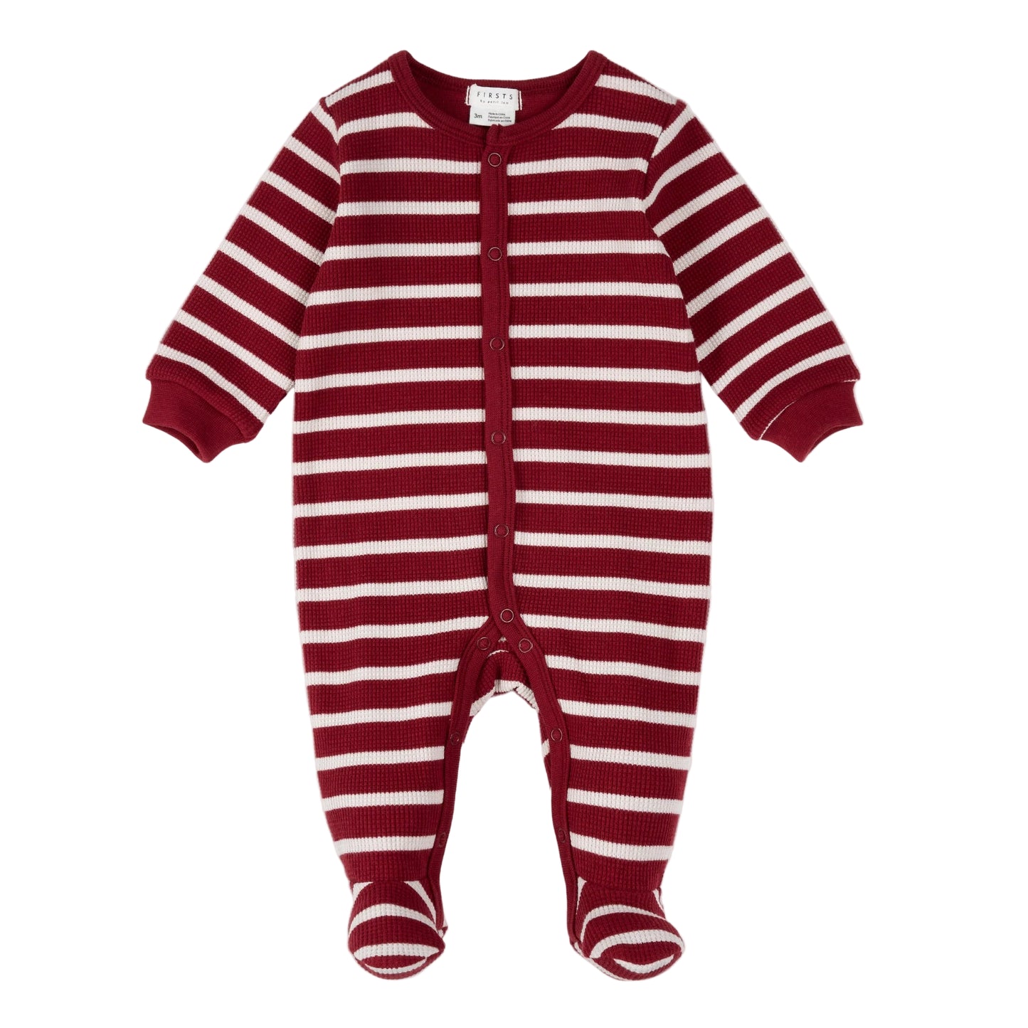 Thermal Footed Sleeper - Red Stripe