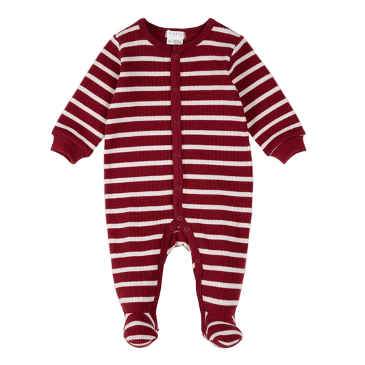 Thermal Footed Sleeper - Red Stripe