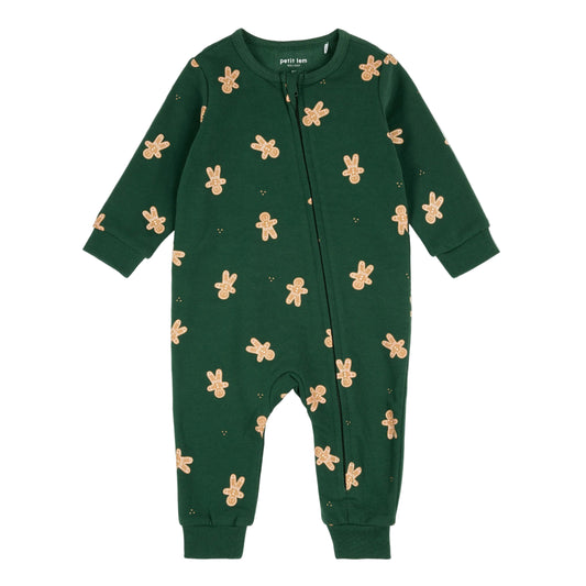 Fleece Playsuit - Gingerbread Man