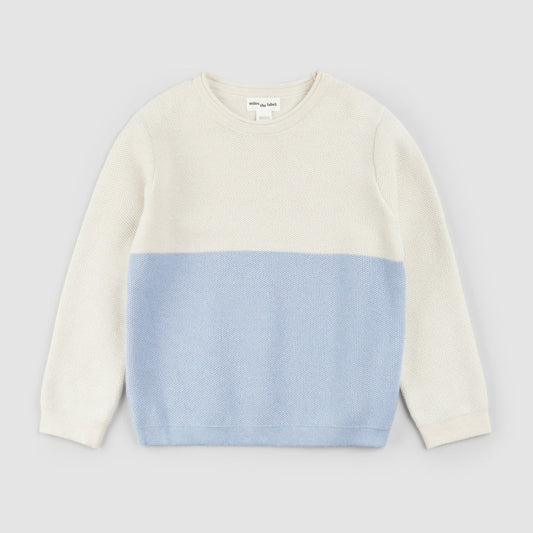 Honeycomb Sweater - Cream and Blue