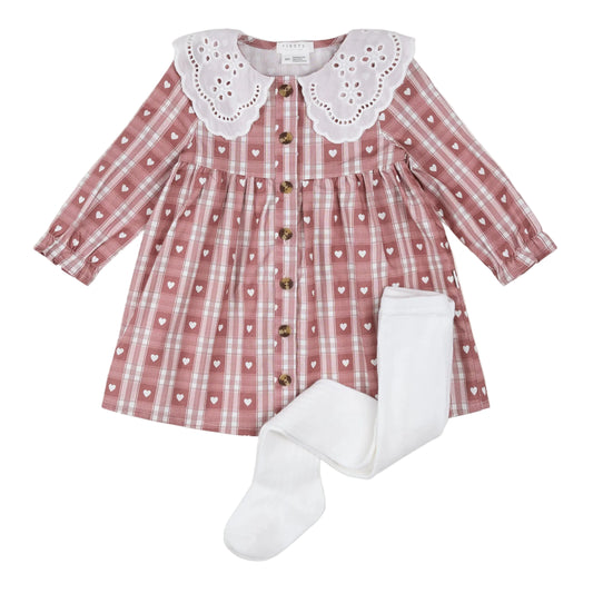 Dress Set - Heart Gingham
