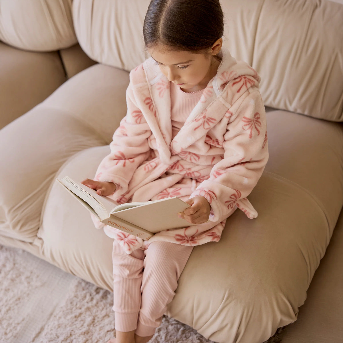 Plush Robe - Misty Pink Bows