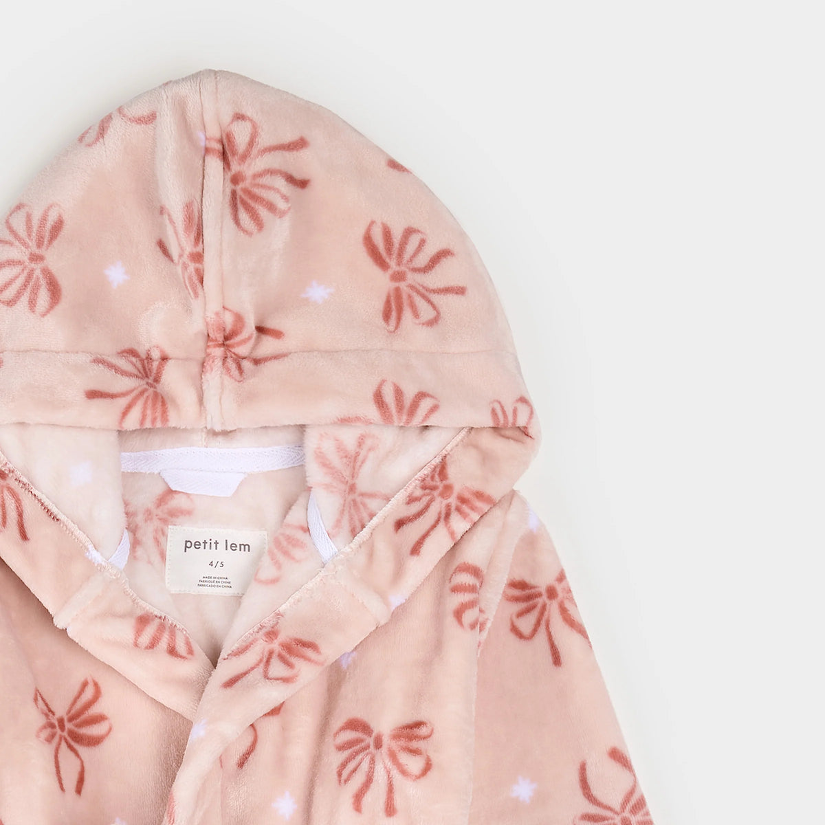 Plush Robe - Misty Pink Bows