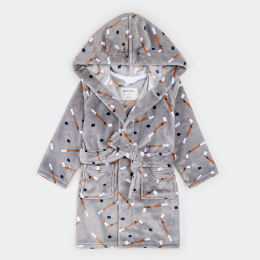 Plush Robe - Fog Grey Slapstick