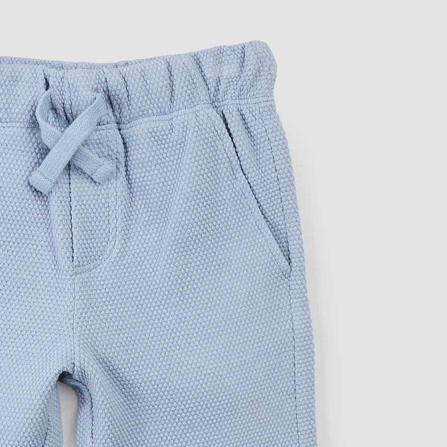 Knit Shirt and Short Set - Dusty Blue