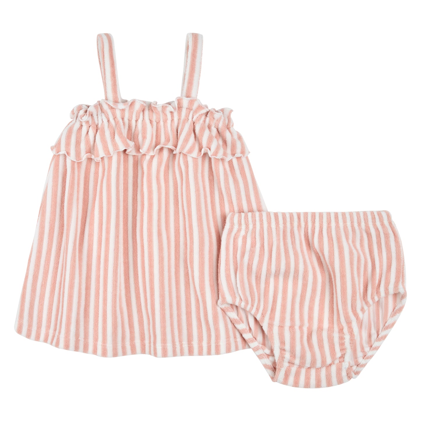 Terry Dress Set - Pink Stripe