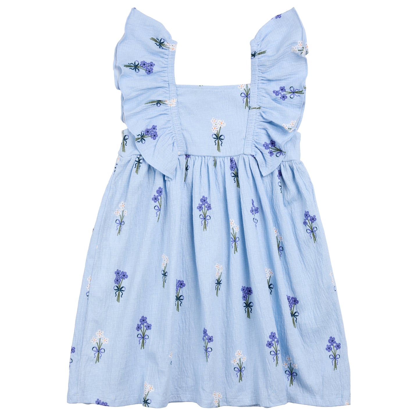 Crinkle Jersey Dress - Blue Flowers
