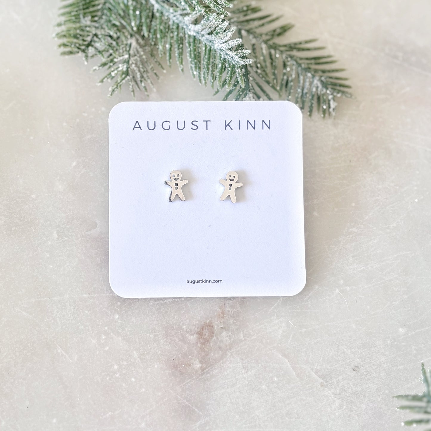 Gingerbread Earrings - Silver