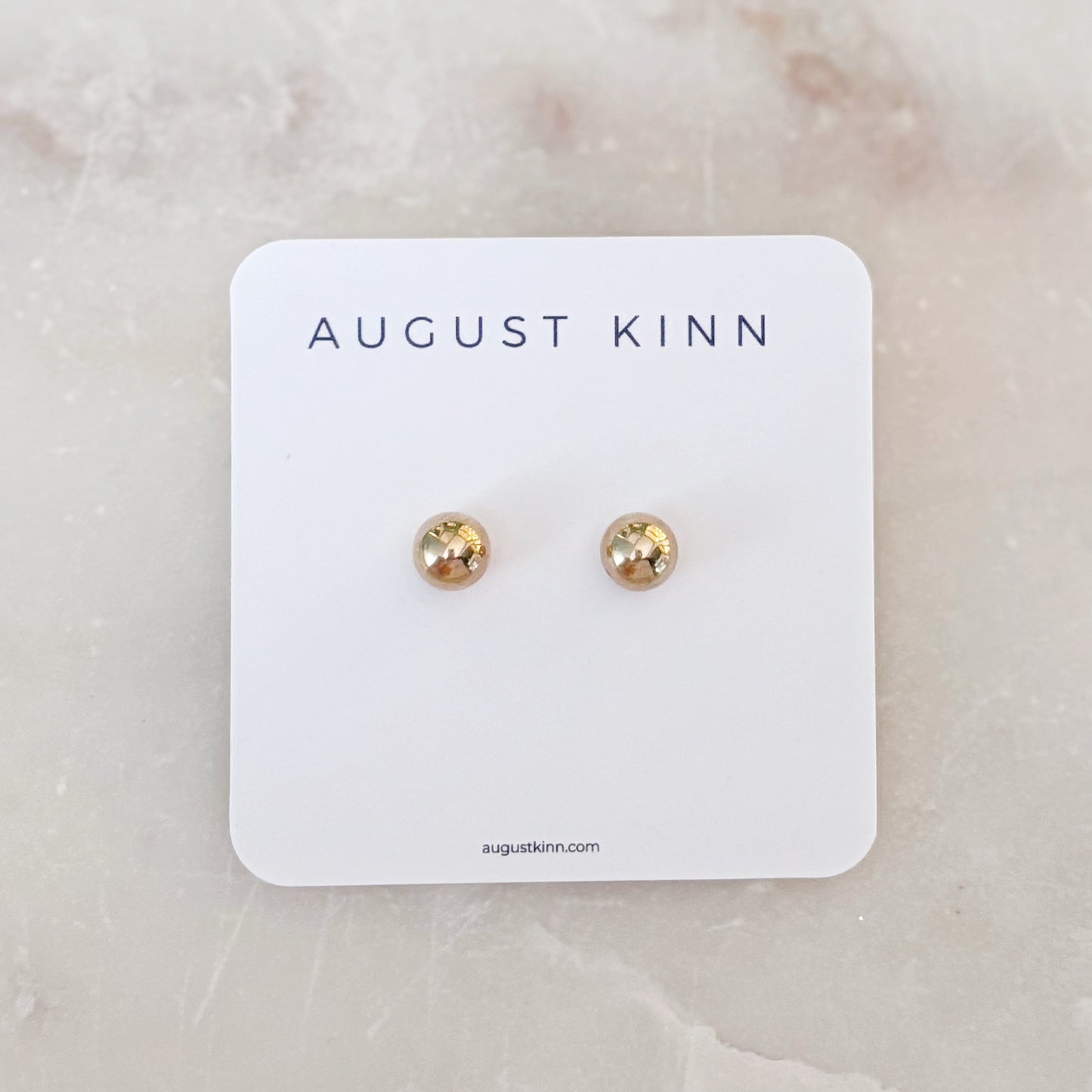 Stud Earrings - Golden Ball