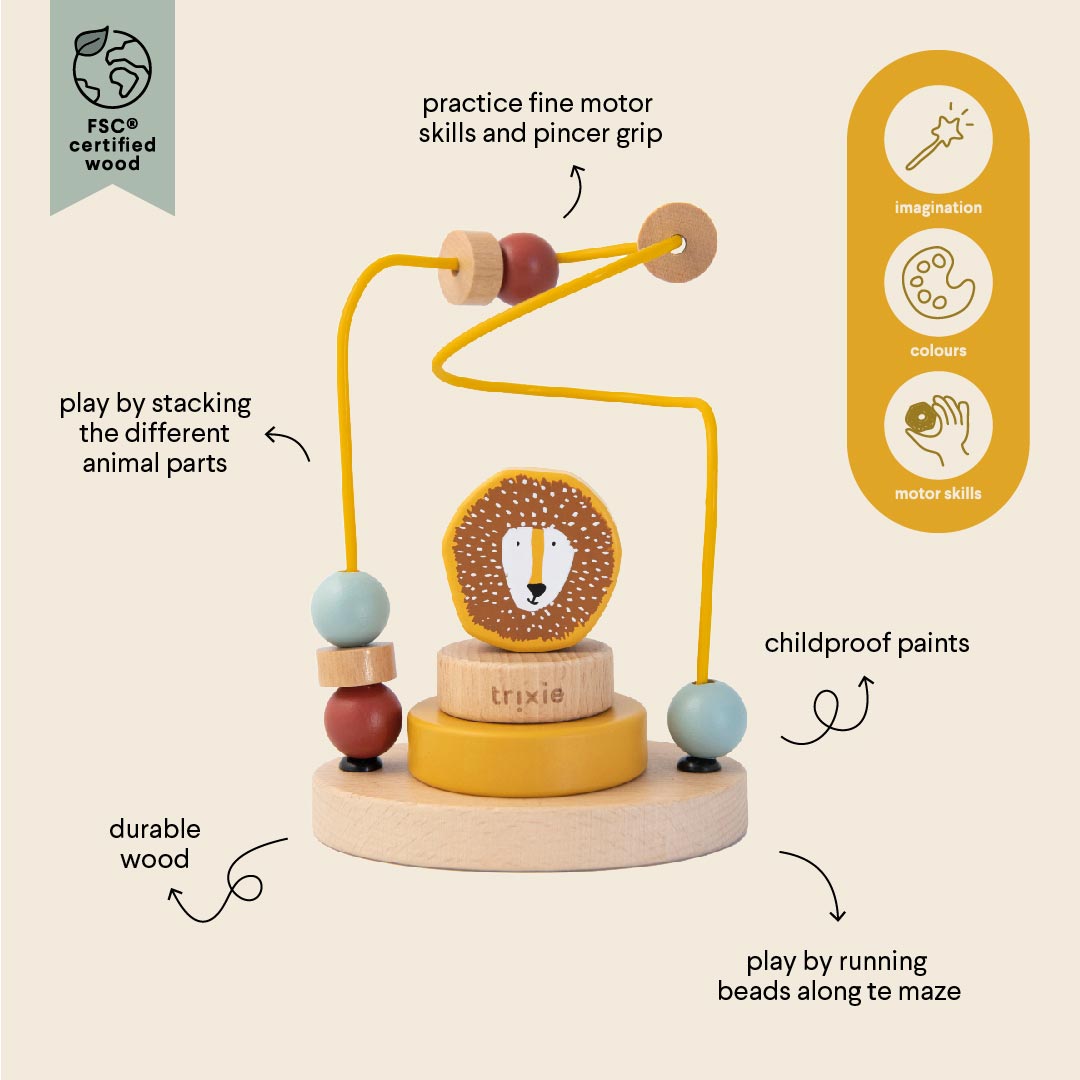 Wooden Beads Maze - Lion