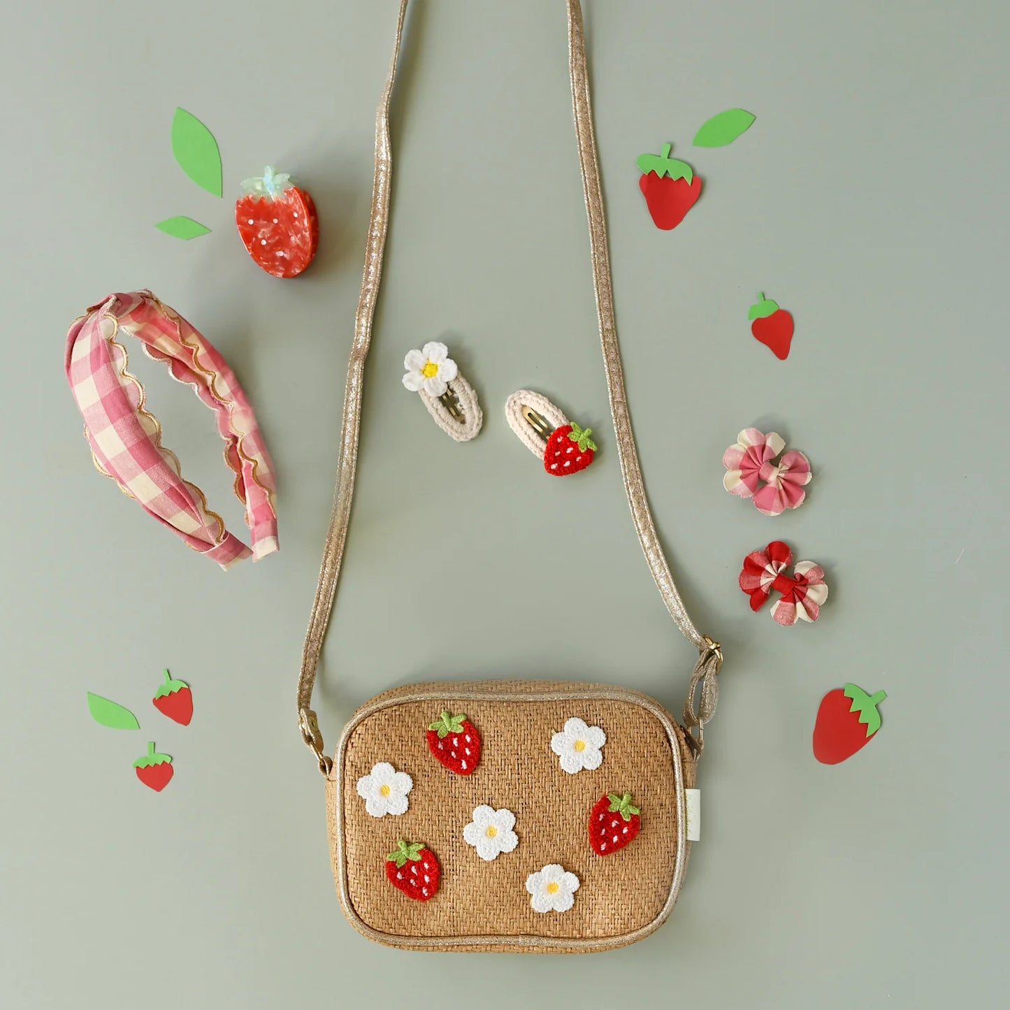 Crochet Clip Set - Daisy & Strawberry