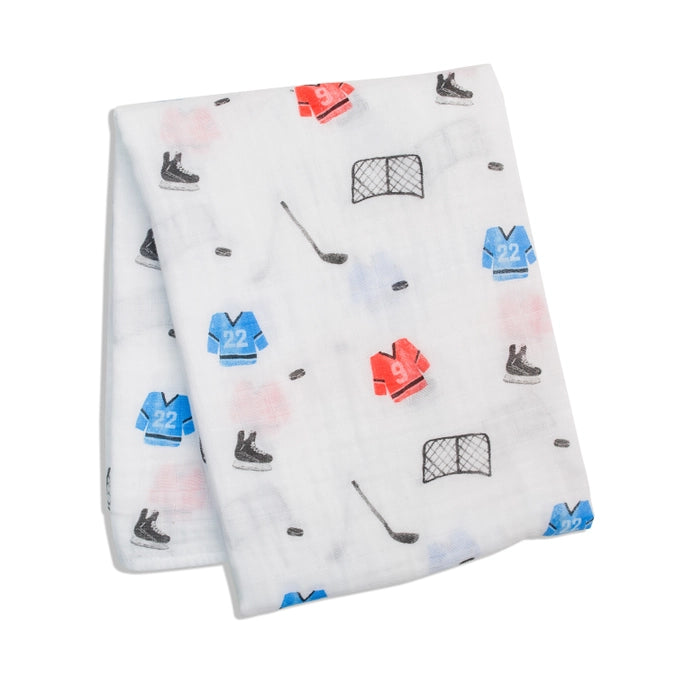 Cotton Muslin Swaddle - Hockey