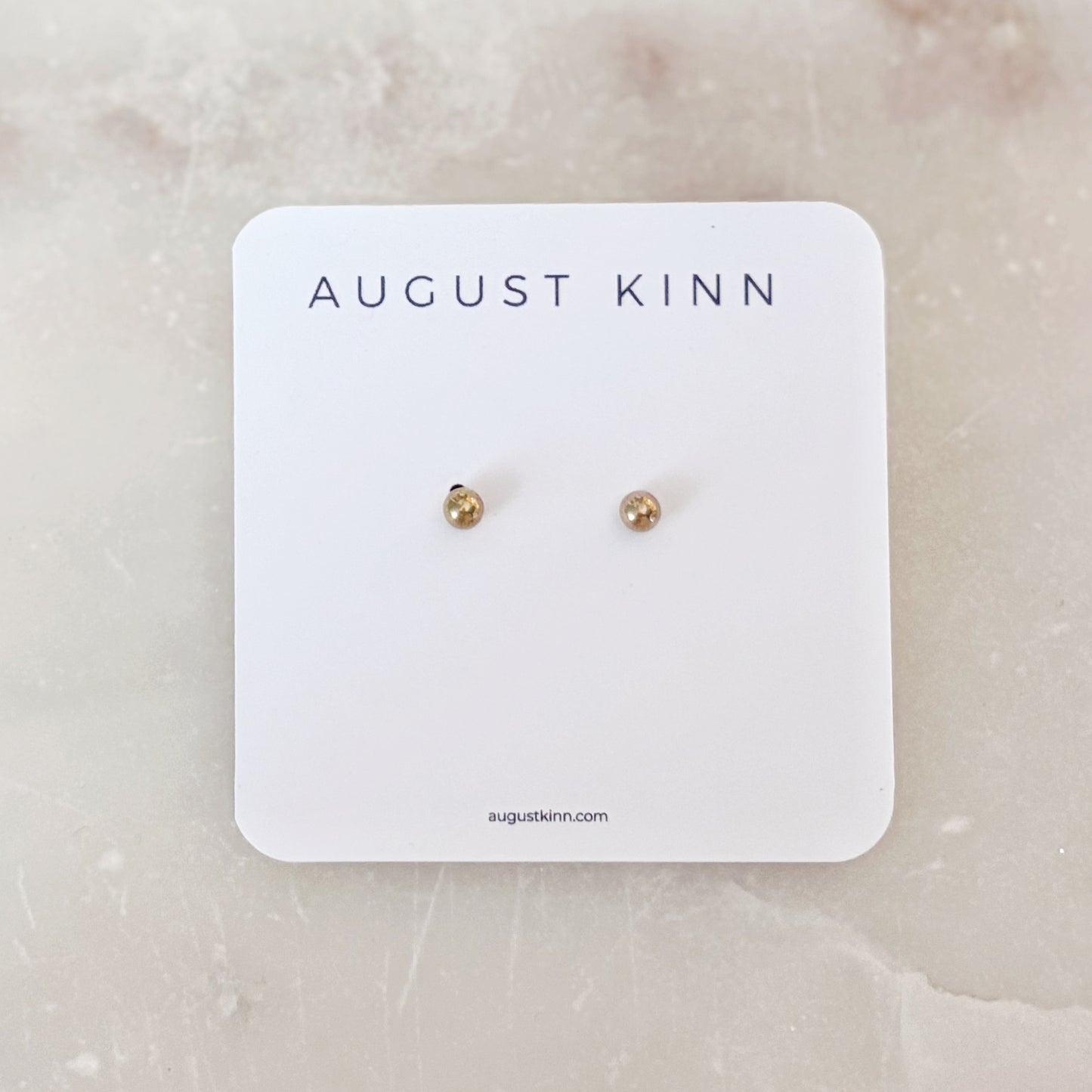 Stud Earrings - Golden Ball