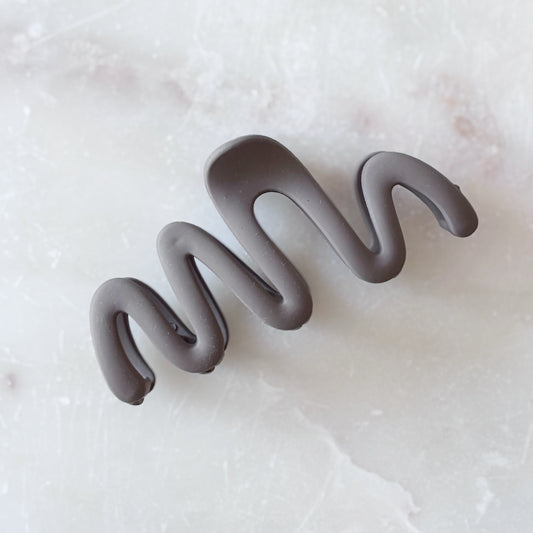Matte Scribble Hair Clip - Chocolate