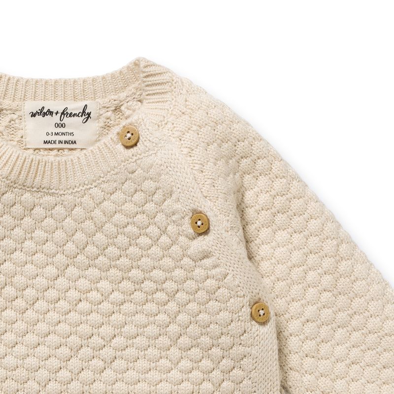 Knit Bubble Kimono Cardigan - Cream