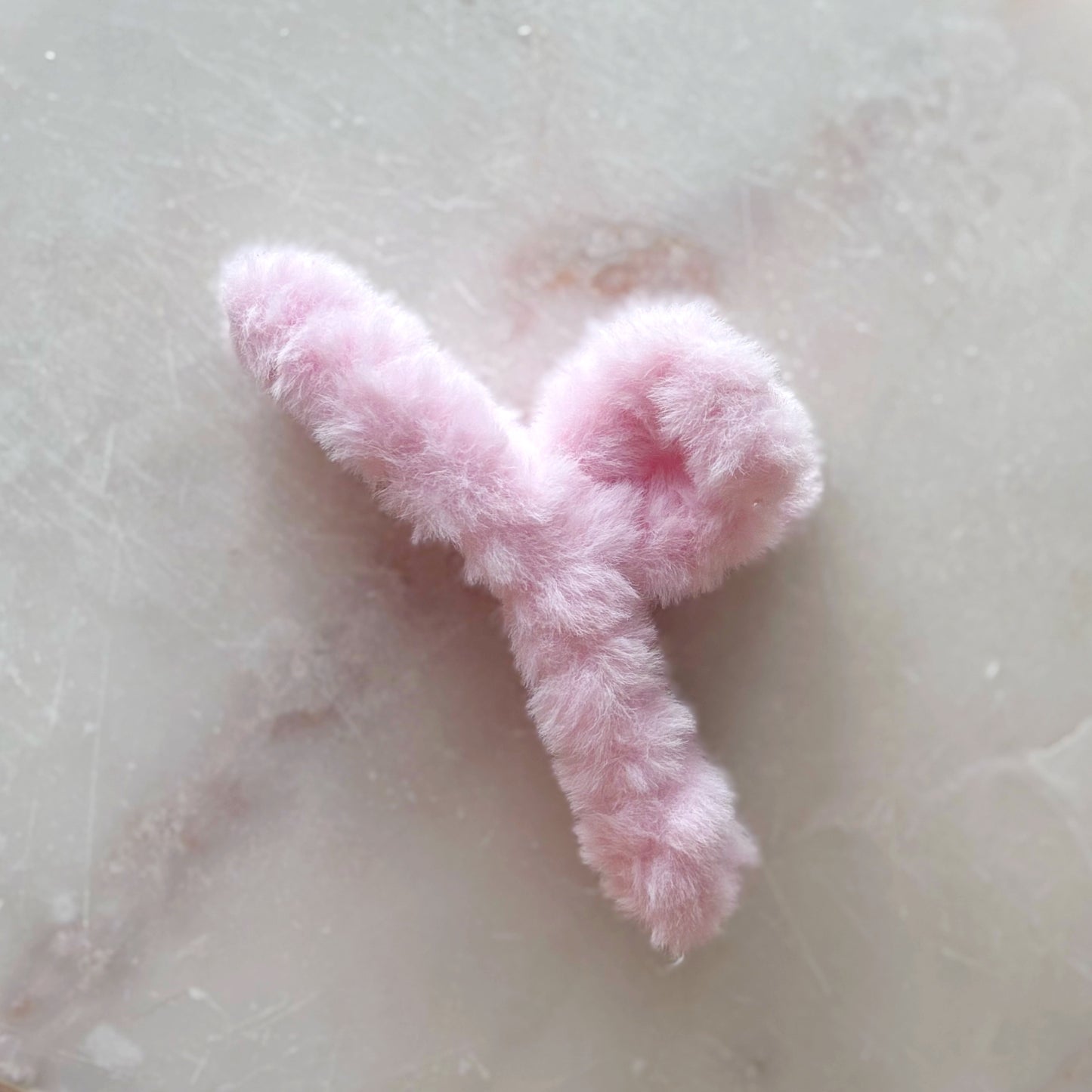 Fluffy Hair Clip - Light Pink