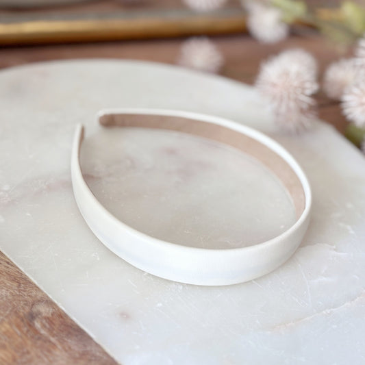 Leatherette Headband - Ivory