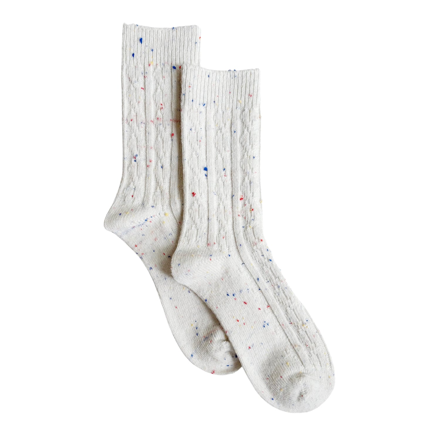 Cotton Confetti Knit Socks - Cream