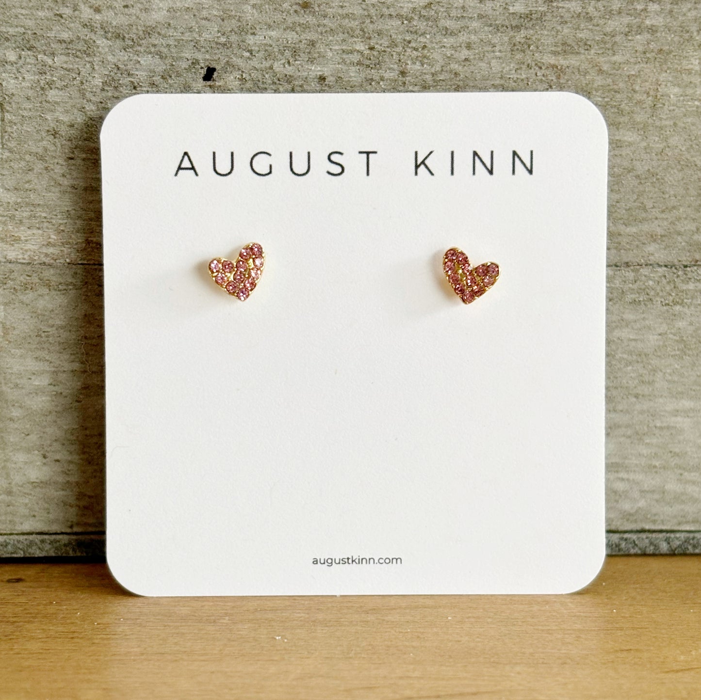 Glitter Pink Heart Stud Earrings