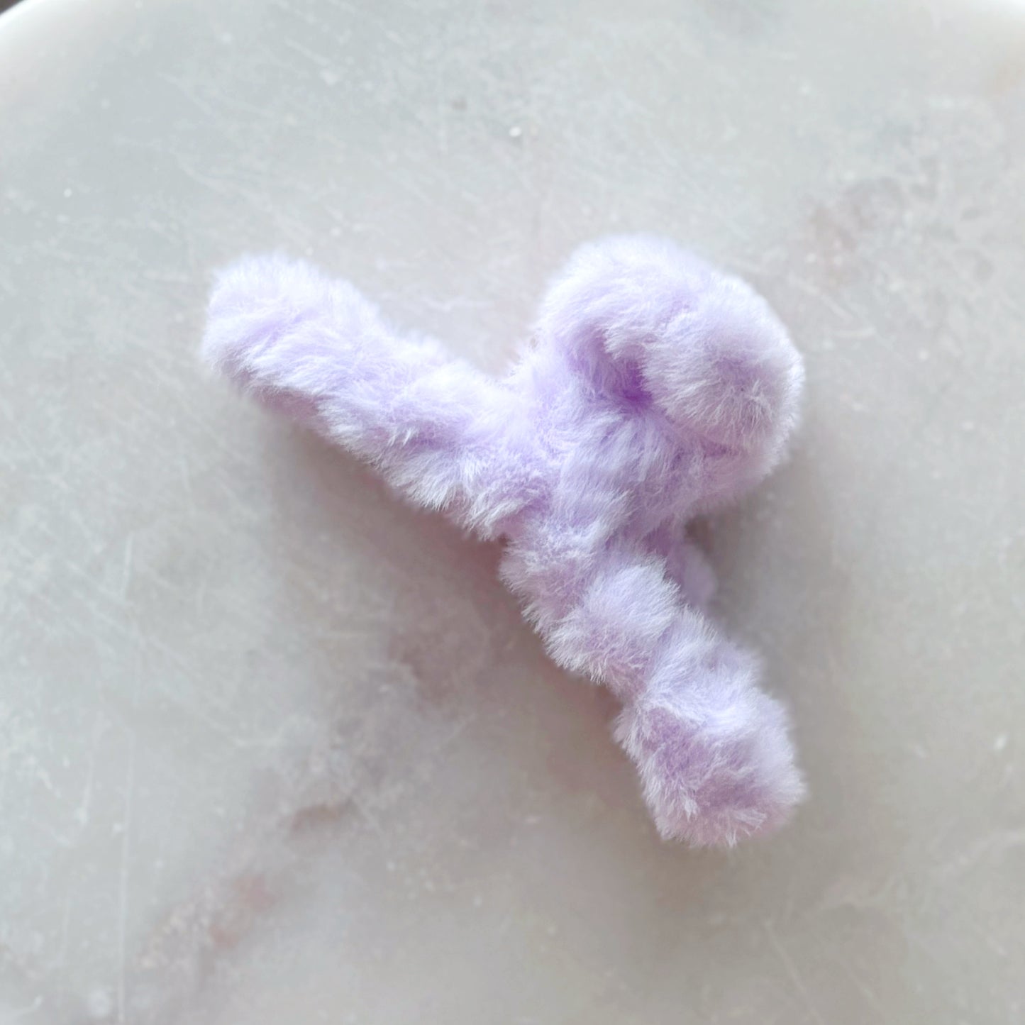 Fluffy Hair Clip - Lilac Purple