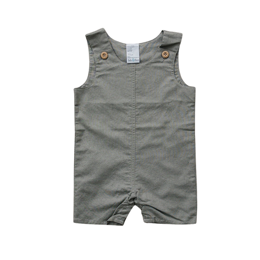 Sleeveless Linen Romper - Grey
