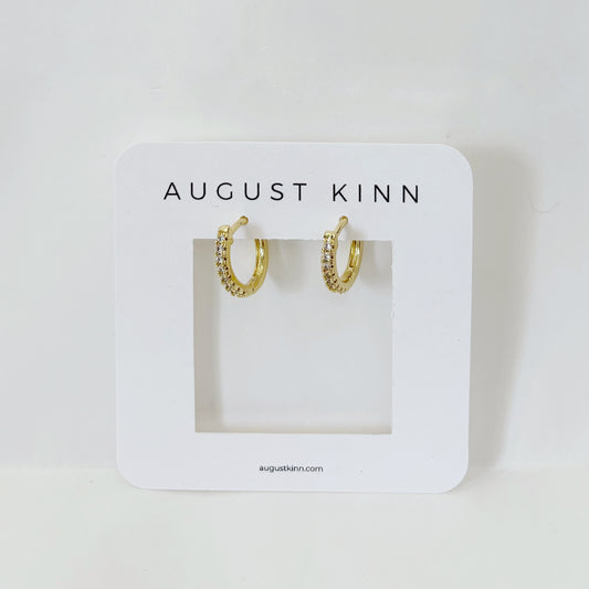 Gold Earrings - Diamond Hoops