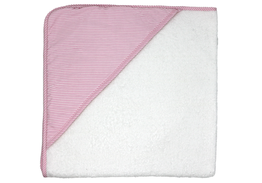 Hooded Towel - Pink Stripe