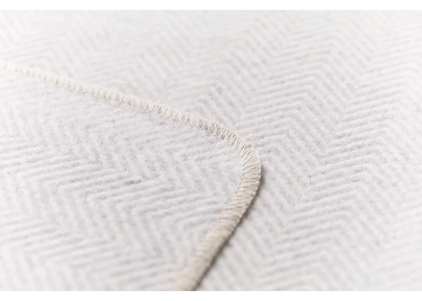 Cotton Flannel Herringbone Blanket - Off White