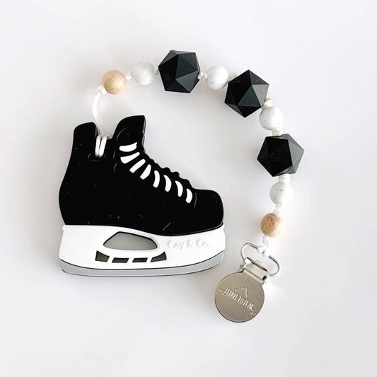 Hockey Skate Teether with Pacifier Clip