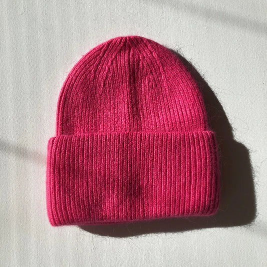 Royal Angora Beanie - Ruby