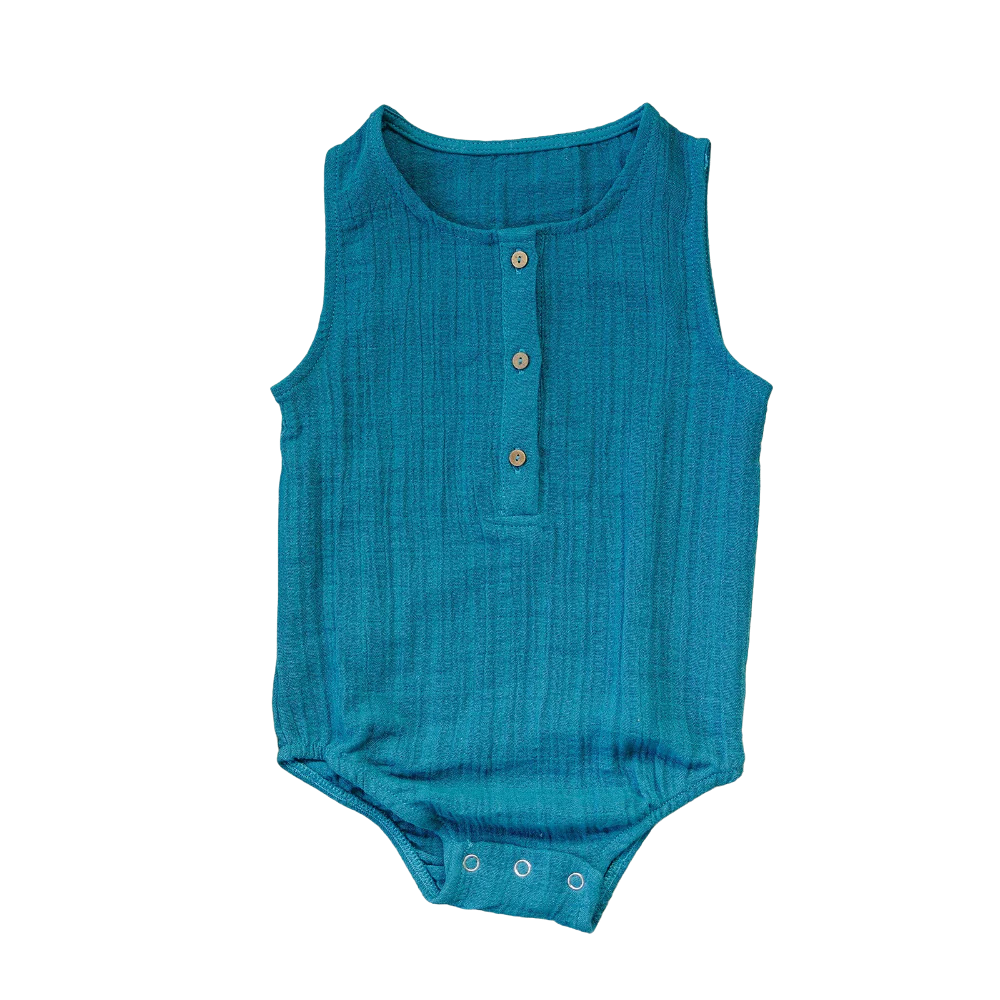 Crinkle Bodysuit - Lyons Blue