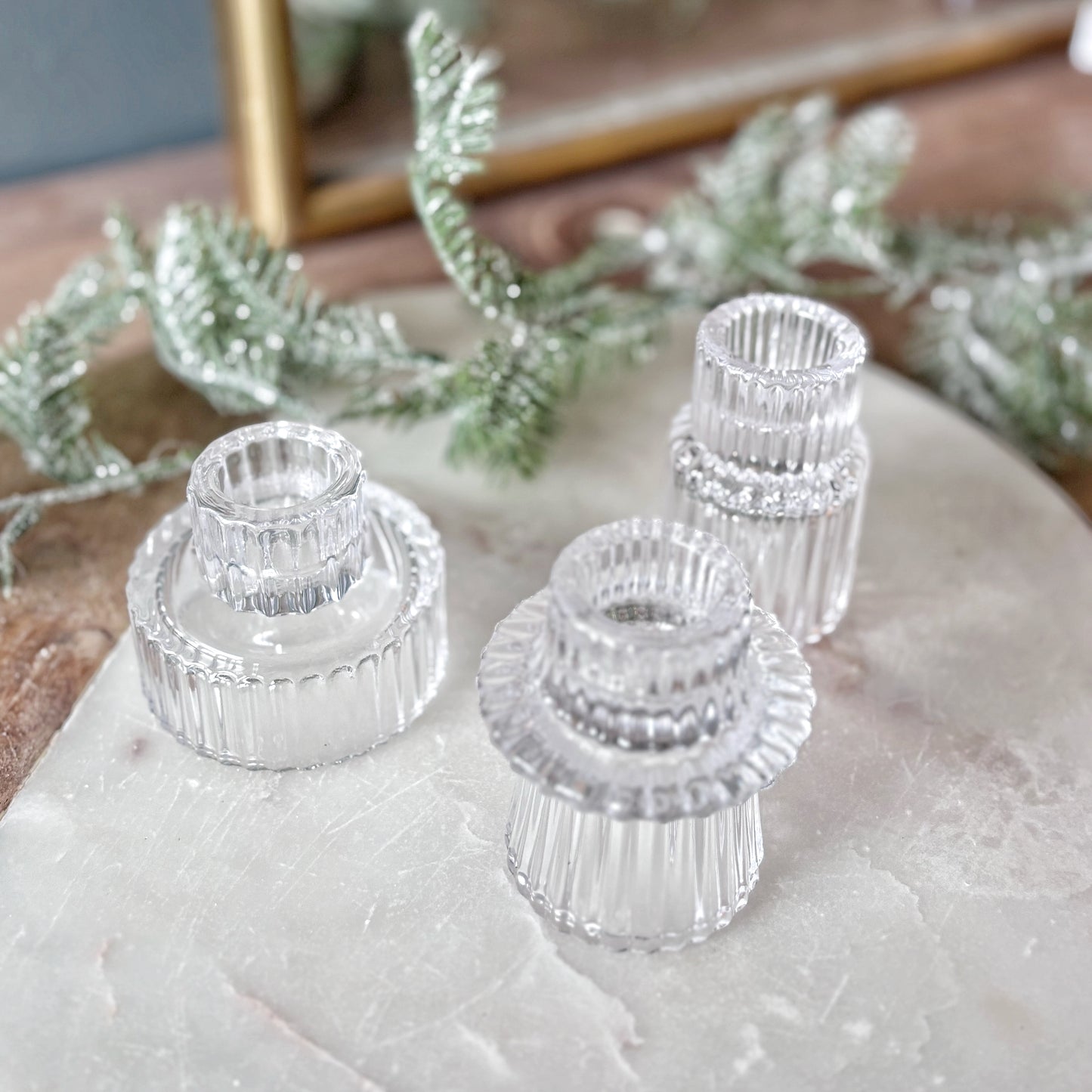 Glass Candle Holder - Clear