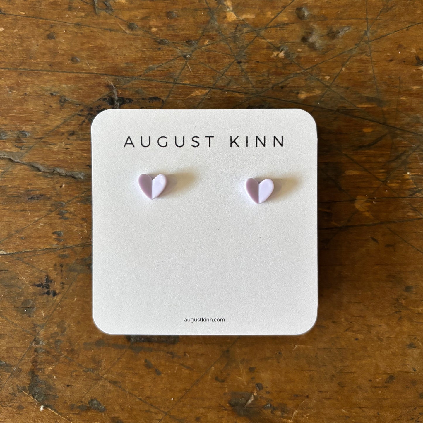 Resin Heart Stud Earrings - Purple