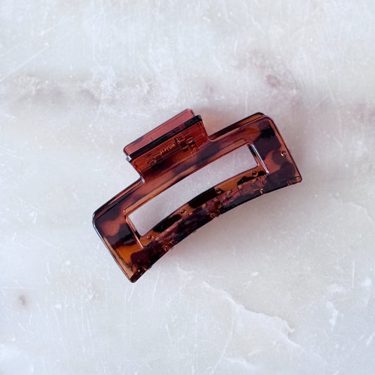 Large Jelly Hair Clip - Caramel Tortoise