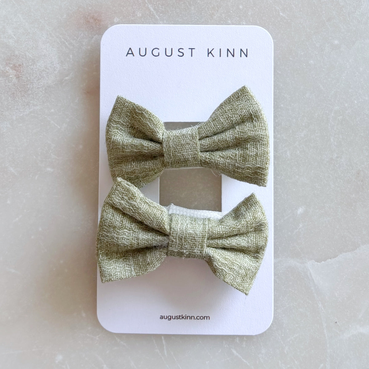 Mini Hair Clips - Green (set of 2)