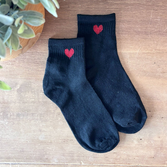 Red Heart Socks - Black