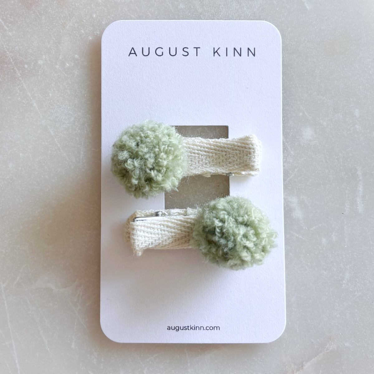 Mini Hair Clips - Green (set of 2)