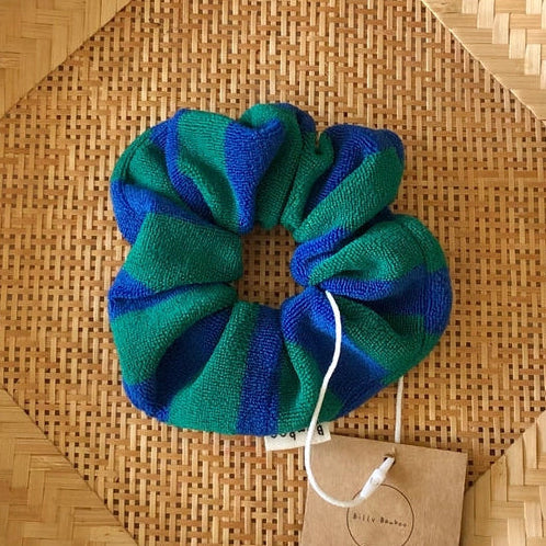 Towel Stripe Scrunchie - Green/Blue