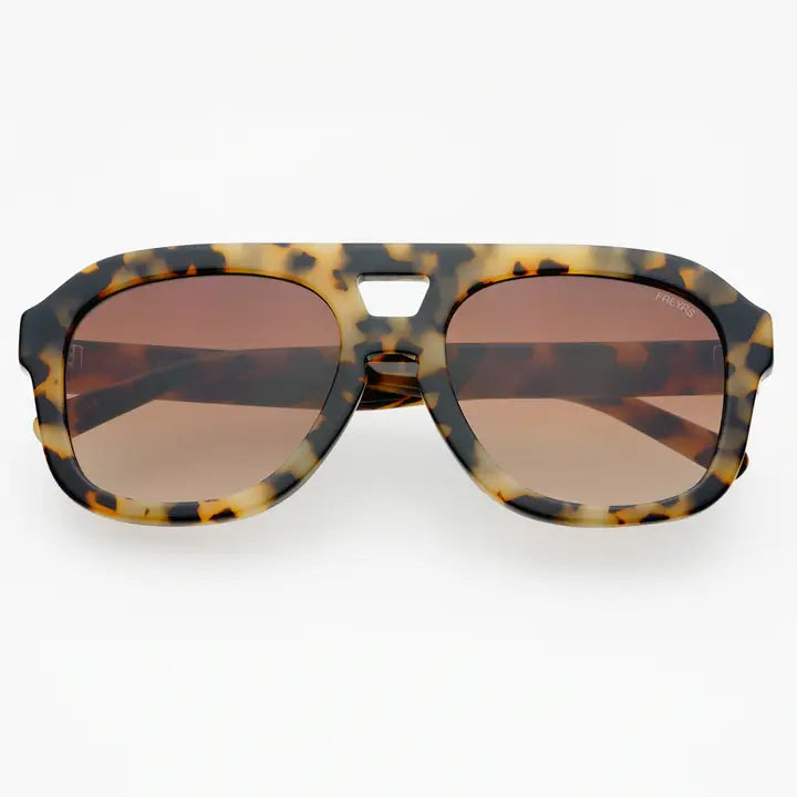 Voyager Oversized Aviator Sunglasses - Milky Tortoise