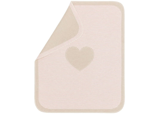 Cotton Flannel Blanket - Heart (Pink)
