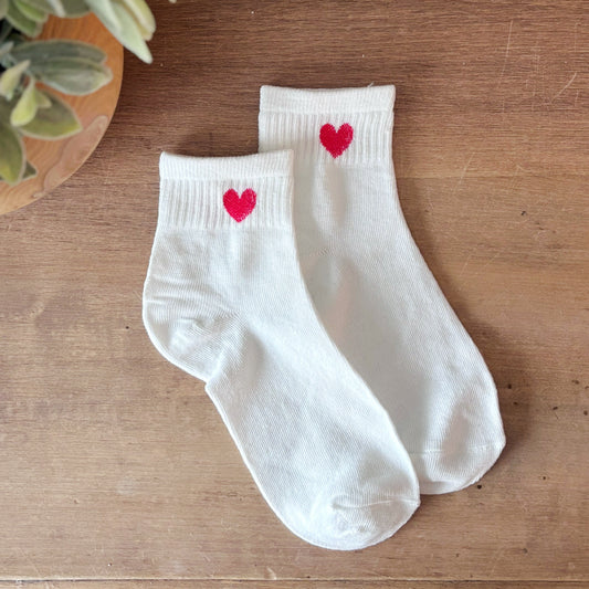 Red Heart Socks - White