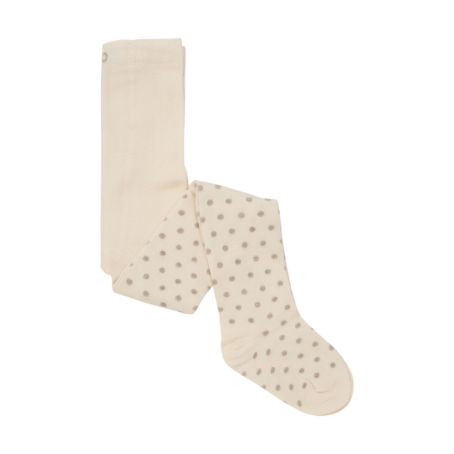 Knit Tights - Taupe/Polka Dot