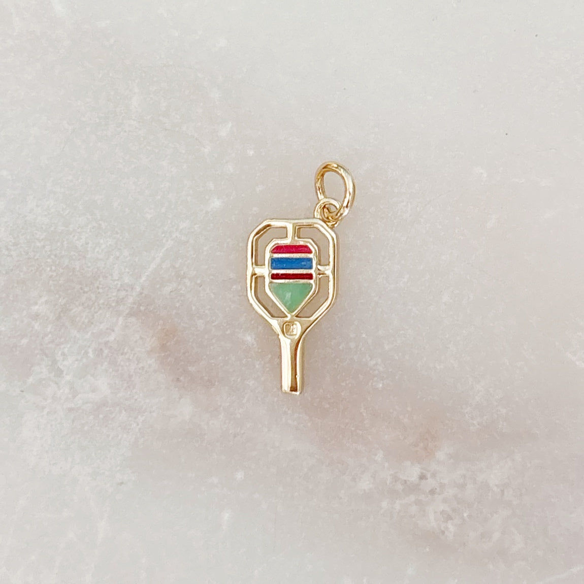 Gold Pickleball Paddle Charm