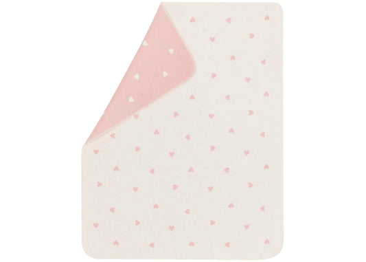Cotton Flannel Blanket - Hearts Allover (Pink)