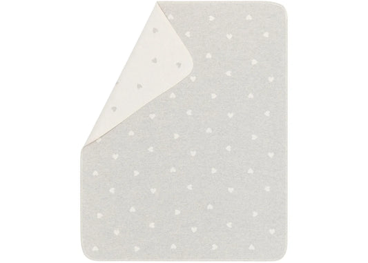 Cotton Flannel Blanket - Hearts Allover (Grey)