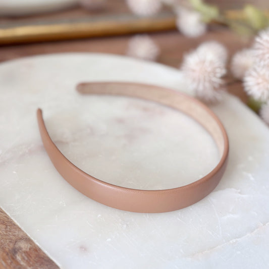 Leatherette Headband - Cognac