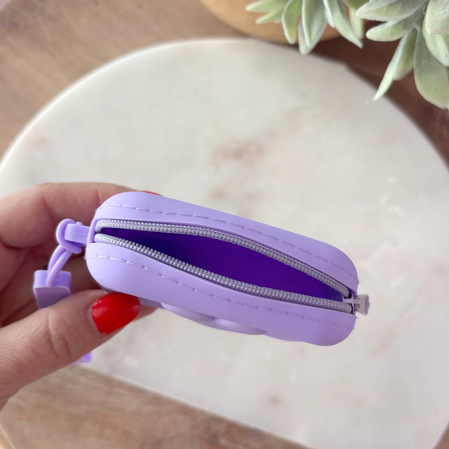 Silicone Heart Coin Purse - Purple