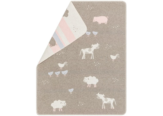 Cotton Flannel Blanket - Farm Life (Oatmeal)