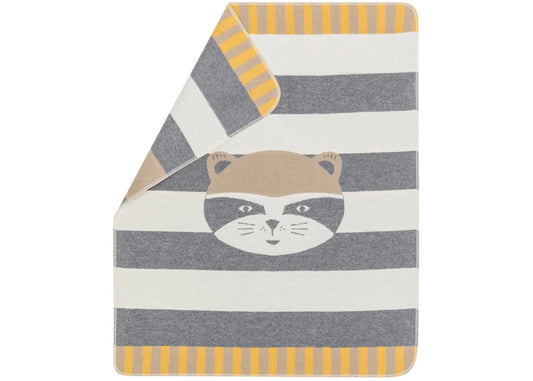 Cotton Flannel Blanket - Raccoon (Grey)
