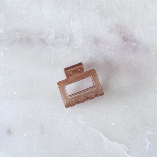 Small Jelly Hair Clip - Brown